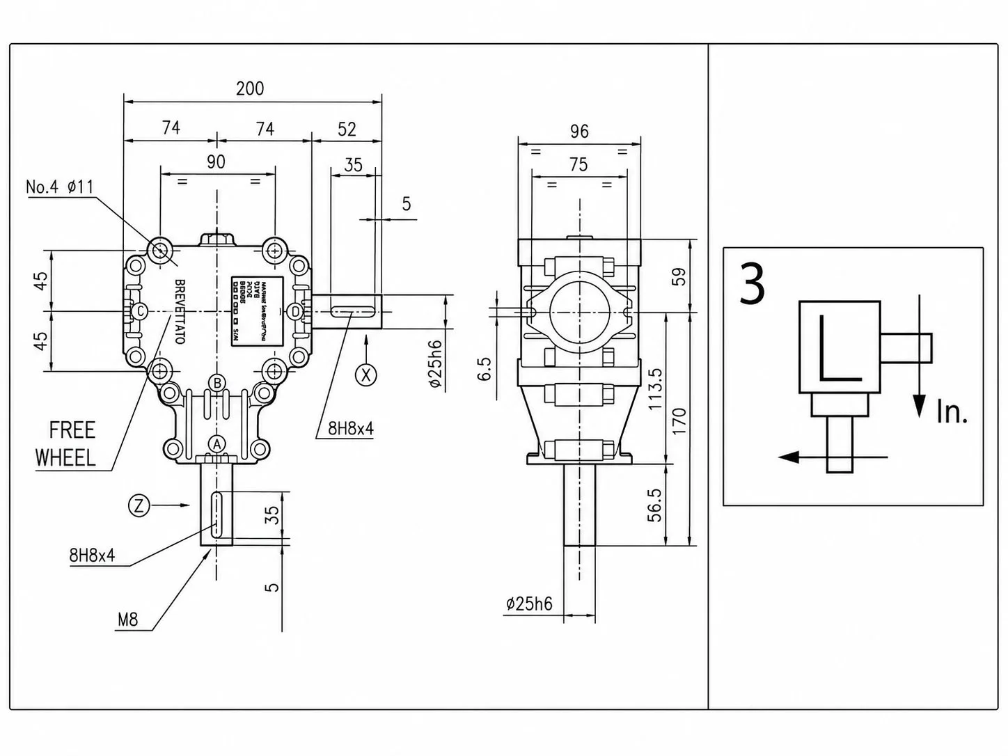 Fertilizer Spreader Gearbox dimensions