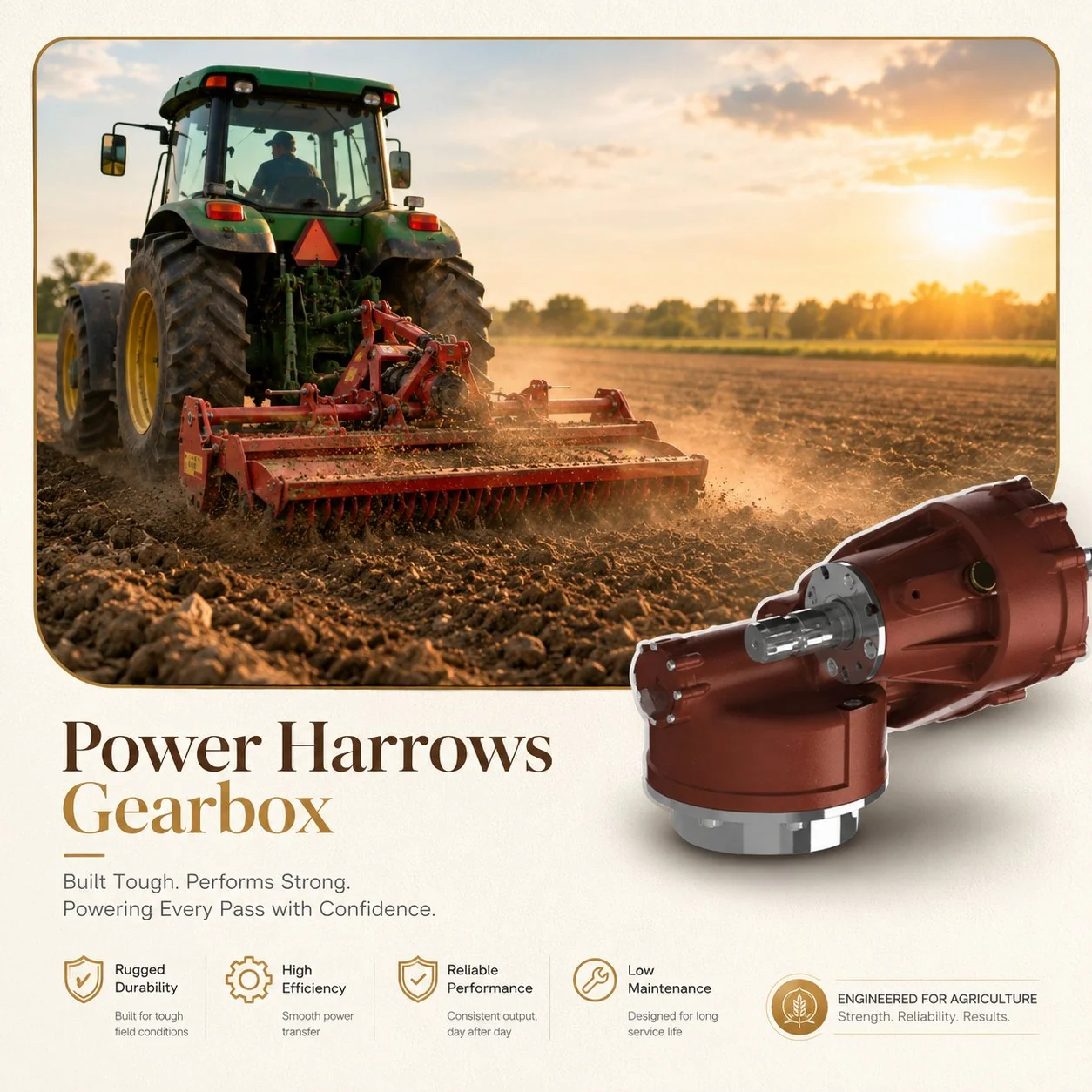 Κιβώτιο ταχυτήτων Power Harrow για γεωργικές εφαρμογές